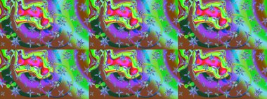 Kahverengi ve yeşil renklerde çiçeklerle çizilmiş çiçek deseni. Çiçekler suluboya tarzında kahverengi ve yeşil renklerde.