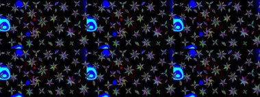 Raster illüstrasyonundaki çiçek desenli çizim. Suluboya tarzında mavi ve siyah renkte çiçekler.