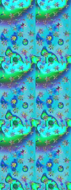 Çiçek arkaplan. Doğa. Küçük çiçekte güzel bir desen var. - Mavi ve yeşil çiçekler. Çiçek kompozisyonu. Çiçek kolajı. Raster deseni.