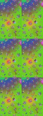 Güzel eskiz şekli. Raster çiçekli arka plan. Renkli Yaz Temalı eskiz kalıbı. Yazdır. Güzel kumaş deseni. Düz Çiçek Elementleri Tasarımı.