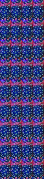 Raster illüstrasyonu. Renkli çizim kalıbı. Çiçek duvar kâğıdı. Mavi ve yeşil renkli şirin tekstil tarzında. Çiçek arka planı.