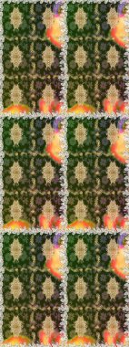 Çiçek deseni. Şık bir grafik desen. Duvar kâğıdı barok, İspanyol kumaşı. Kusursuz raster arka plan. Kahverengi ve bej renklerdeki altın elementler.