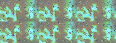 Taslak dekoratif arka plan, çiçek mandala. Çiçek. Raster illüstrasyonu. Mavi ve yeşil renklerde.