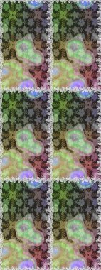 Raster illüstrasyonu. Kusursuz çiçek deseni. Gri ve nötr renklerde Asyalı tekstil.