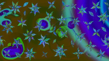 Çiçek desenli çizim. Renkli Bahar Teması eskiz kalıbı. Güzel kumaş deseni. Asya tekstil tarzında. Düz Çiçek Elementleri Tasarımı. Raster illüstrasyonu.