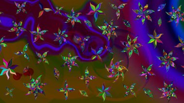 Raster illüstrasyonu. Küçük çaplı çiçeklerdeki basit şirin desenler. Tekstil veya kitap kapakları, imalat, duvar kağıtları, baskı, hediye paketi ve yapıştırma kitabı için çiçek eskiz geçmişi.