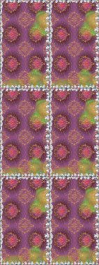 Yumuşak, bahar çiçekli arka plan. Çiçekli karalama şeklinde Raster çiçek deseni. Mor renkte çiçekler.