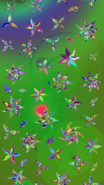 Klasik çiçek tasarımı elementleri. Kıvırcık çiçekler renkte şekillenir. Raster illüstrasyonu.