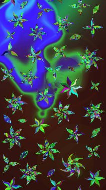 Raster illüstrasyonu. Tekstil veya kitap kapakları, imalat, duvar kağıtları, baskı, hediye paketi ve yapıştırma kitabı için çiçek eskizi geçmişi. Küçük ölçekli çiçeklerdeki basit sevimli desen.