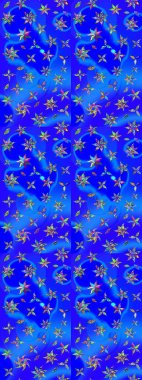 Raster illüstrasyonu. Eski usul küçük çiçekli şirin bir eskiz deseni. Moda arka planında parlak buketler. Kumaş, duvar kâğıdı ve kağıda yazdırmak için gelişen arkaplan.