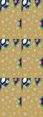 On yellow and neutral colors. Raster illustration. Sketch decorative background, flower mandala. Flower.