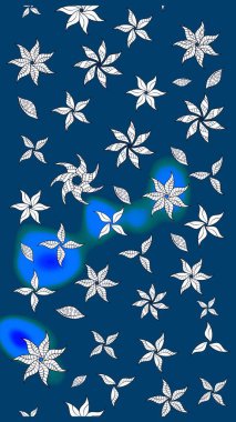 Taslak dekoratif arka plan, çiçek mandala. Raster illüstrasyonu. Çiçek. Mavi ve nötr renklerde.