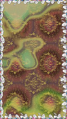 Kahverengi renkli çiçekler. Düz Çiçek Elementleri Tasarımı. Renkli Bahar Temalı Kusursuz Arkaplan. Raster illüstrasyonu. Çiçekli, suluboya desenli kusursuz çiçek deseni.