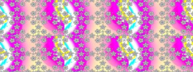 Küçük çiçekte güzel bir desen. Moda baskıları için zarif bir şablon. Küçük renkli çiçekler. Çiçekli yaz çiçekleri. Motley illüstrasyonu. Çizim.