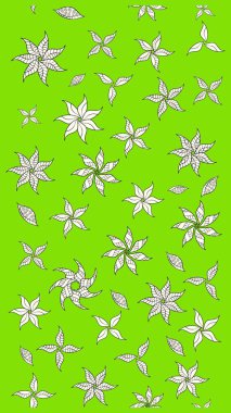 Renkli Bahar Teması eskiz kalıbı. Eskiz klasiği. Düz Çiçek Elementleri Tasarımı. Raster Şirin kumaş deseni.