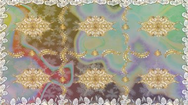 Kusursuz çiçek deseni. Duvar kâğıdı barok, İspanyol kumaşı. Tarafsız renklerde grafiksel modern. Kusursuz raster arkaplanı.