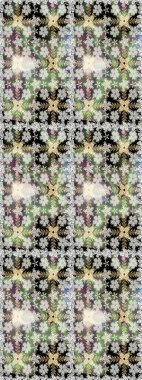 Raster Illustrasyon 'da moda olmayan çiçek deseni. Gri renkli çiçekler. Renkli Yaz Temalı Kusursuz Arkaplan. Düz Çiçek Elementleri Tasarımı.