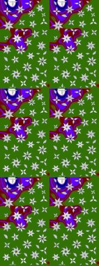 Çiçek desenli raster, yeşil çizgi grafik desenli soyut raster arkaplan. Modern stil dokusu.