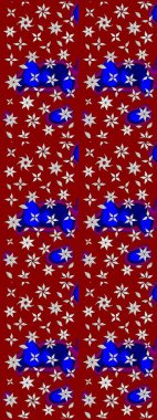 Flat Flower Elements Design. Colour Spring Theme sketch pattern Background. Raster illustration. Sketch floral pattern with flowers, watercolor. Flowers on red colors.