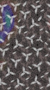 Çiçekli güzel suluboya desen. Gri renklerde. Raster illüstrasyonu.