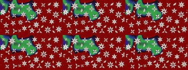 Raster illüstrasyonundaki çiçek desenli çizim. Kırmızı ve nötr renkte çiçekler.