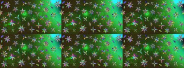 Raster pattern. Cute Floral pattern in the small flower. Gentle, summer floral on green and gray colors. Raster illustration.