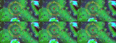 Yeşil ve mor renkli vadi çiçekleri. Raster çiçek desenleri çiziyor..