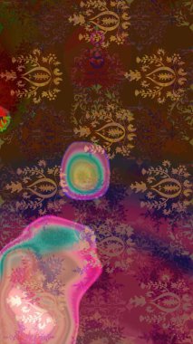 Renkli Bahar Teması eskiz kalıbı. Kahverengi renkli çiçekler. Çiçek desenli eskiz, yaz çiçekleri. Düz Çiçek Elementleri Tasarımı.