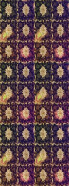 Raster eskiz deseni, altın antika ortaçağ dekoratifi, yapraklar ve kahverengi renkli altın desenli süslemeler. Kraliyet lüksü, altın barok kumaş rengi..