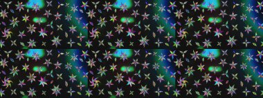 Renkli Bahar Teması eskiz kalıbı. Düz Çiçek Elementleri Tasarımı. Raster illüstrasyonu. Chichi 'nin kumaş kalıbını çiz. Çiçek deseni.