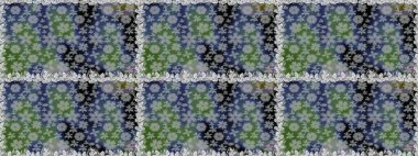 Gri ve yeşil renkli yaz çiçekleri. Raster illüstrasyonu. Raster çiçek desenli ve çiçekli..