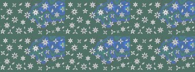 Raster güzel kumaş deseni çiziyor. Çiçek deseni. Renkli Bahar Teması eskiz kalıbı. Düz Çiçek Elementleri Tasarımı.