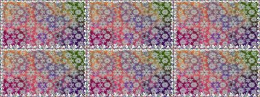 Düz Çiçek Elementleri Tasarımı. Raster illüstrasyonunda kusursuz çiçek deseni. Güzel kumaş deseni. Renkli Bahar Teması Kusursuz Arkaplan.