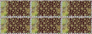 Kahverengi renkli çiçekler. Raster düz çiçekleri pürüzsüz desen. Tasarım hediye paketi, tebrik kartları, posterler ve afiş tasarımı.