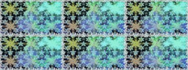 Süslü dekorasyon. Raster illüstrasyonu. Damask altın soyut çiçek mavi ve nötr renklerde pürüzsüz desen.