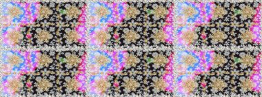 Gri ve nötr renklerde altın element. Çizgi sanatı tasarım şablonu için kusursuz sınır. Altın desenli çiçek dekoru. Doğu tarzı element. Davetiyeler, kartlar, web sayfası için Raster illüstrasyonu.