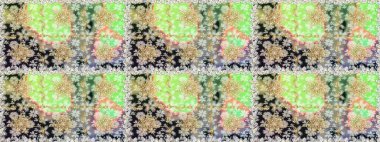 Raster illüstrasyonu. Kusursuz desenli altın elementler. Kart, duvar kağıdı, ambalaj ve tekstil için klasik tasarım. Tarafsız ve gri renklerin kraliyet retro 'su. Altın şablon. Çiçeksel klasik doku.