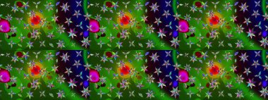 Düz Çiçek Elementleri Tasarımı. Renkli Yaz Temalı eskiz kalıbı. Raster Illustrasyon 'daki Çiçek Deseni' nin son moda çizimi. Güzel kumaş deseni.