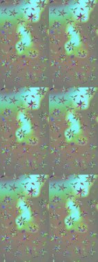 Floral background. Raster illustration. Colorful sketch pattern. In cute textile style on gray and beige colors. Flowers wallpaper.