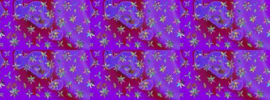 Renkli Bahar Teması eskiz kalıbı. Çiçeksel fantezi tasarımı ve parlak bir arka plan çizimi. Düz Çiçek Elementleri Tasarımı.