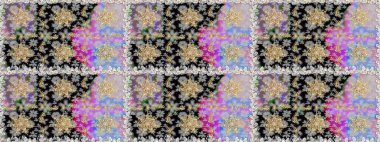 Süslü dekorasyon. Damask altın soyut çiçek gri ve nötr renklerde pürüzsüz desen. Raster illüstrasyonu.