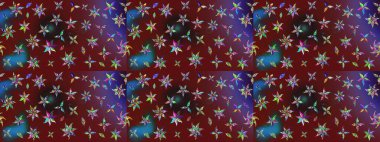 Renkli çizim kalıbı. Çiçek arkaplan. Çiçek duvar kâğıdı. Raster illüstrasyonu. Kırmızı ve kahverengi renkli şirin tekstil.