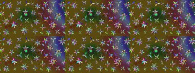 Raster illüstrasyonundaki çiçek desenli çizim. Renkli çiçekler.