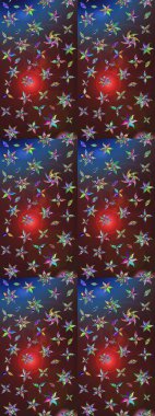 Kahverengi ve mor renkli çiçekler. Çiçekli karalama şeklinde Raster çiçek deseni. Yumuşak, yaz çiçekli arka plan.