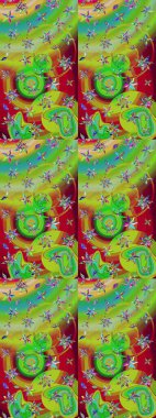 Süslü kumaş deseni. Çiçekli çiçek deseni, suluboya. Raster deseni.