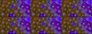 Kahverengi ve mor renkli çiçekler. Raster düz çiçek çizim deseni. Tasarım hediye paketi, tebrik kartları, posterler ve afiş tasarımı.