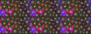 Yeşil ve kahverengi renkli çiçekler. Çiçekli karalama şeklinde Raster çiçek deseni. Nazik, sevimli çiçek arkaplanı..