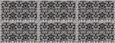 Raster Floral Illustration, Asyalı tekstil. Renkli etnik çiçeklerle kusursuz bir desen..