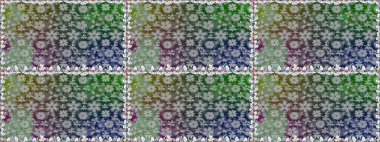 Raster illüstrasyonu. El yapımı çiçek ve bitki koleksiyonu. Raster illüstrasyonu. Şirin karalama çiçekleri olan kusursuz çiçek desenleri. Çizim stili gri renklerde.