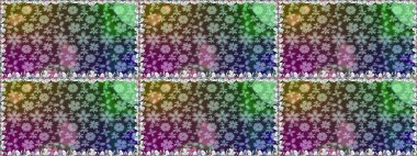 Raster illüstrasyonu. Şatafatlı bahar bahçesi dokusu. Yeşil renklerde çiçeksiz. Yeşil renkli çiçekler. Çiçek deseni.